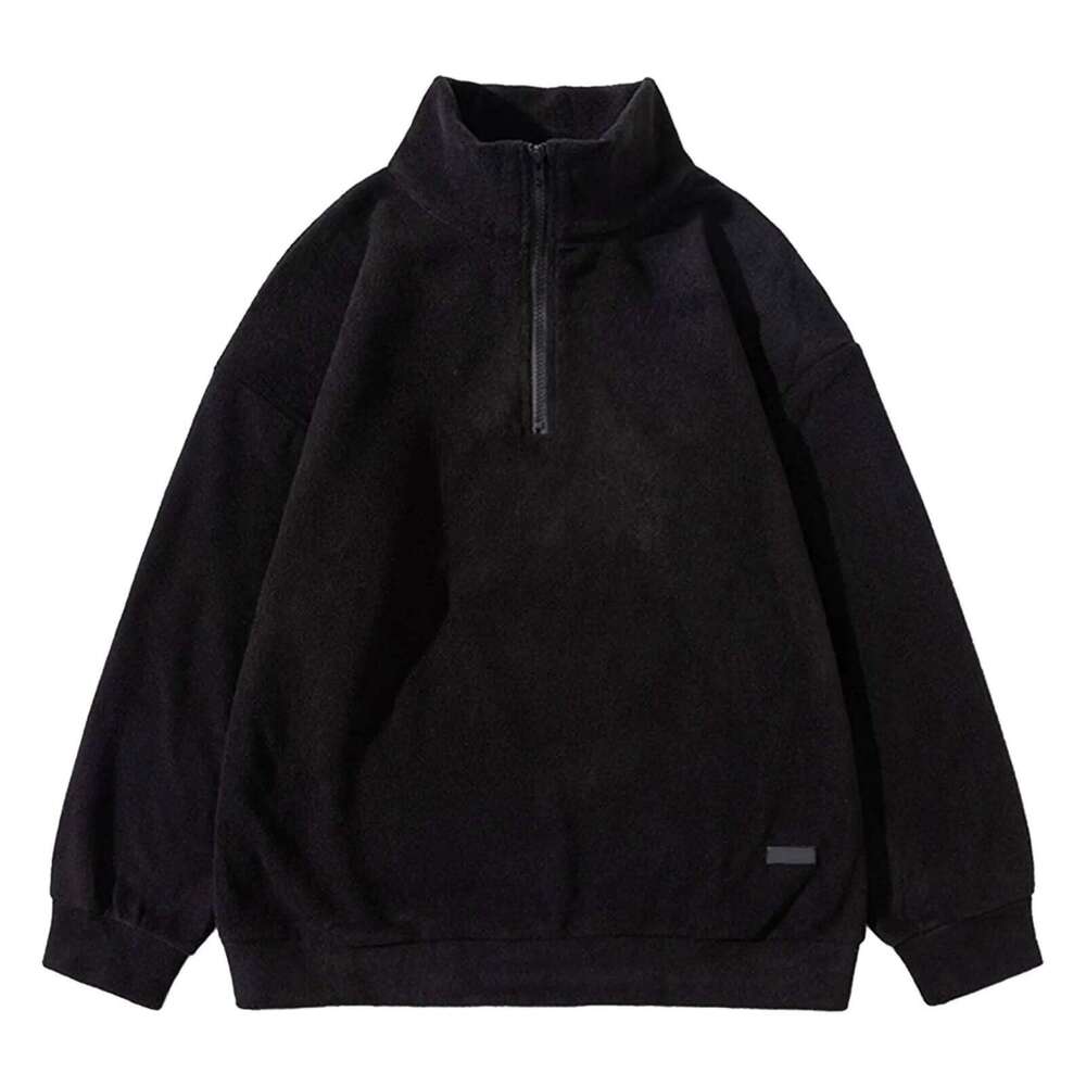 Men's Long Sleeve Sweater, Hoodless Pullover, Half-Zip, Leisure Fashion