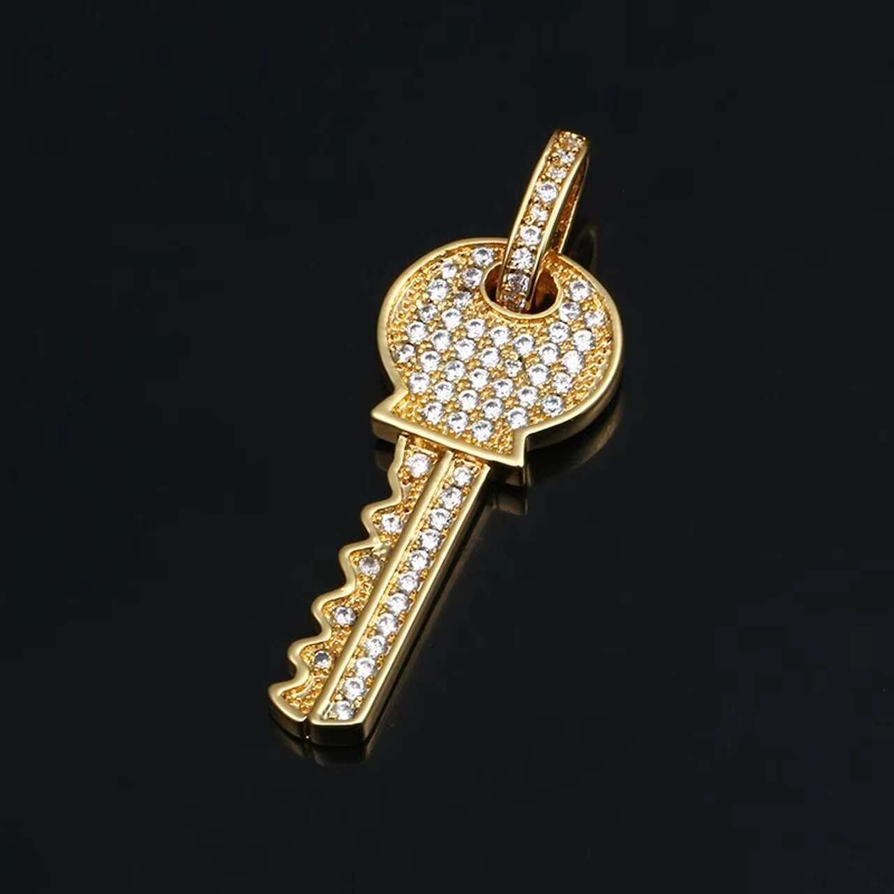 Luxury 925 Sterling Silver Moissanite Key Pendant Necklace New Arrival Perfect Hip Hop Style Gift for Men and Women