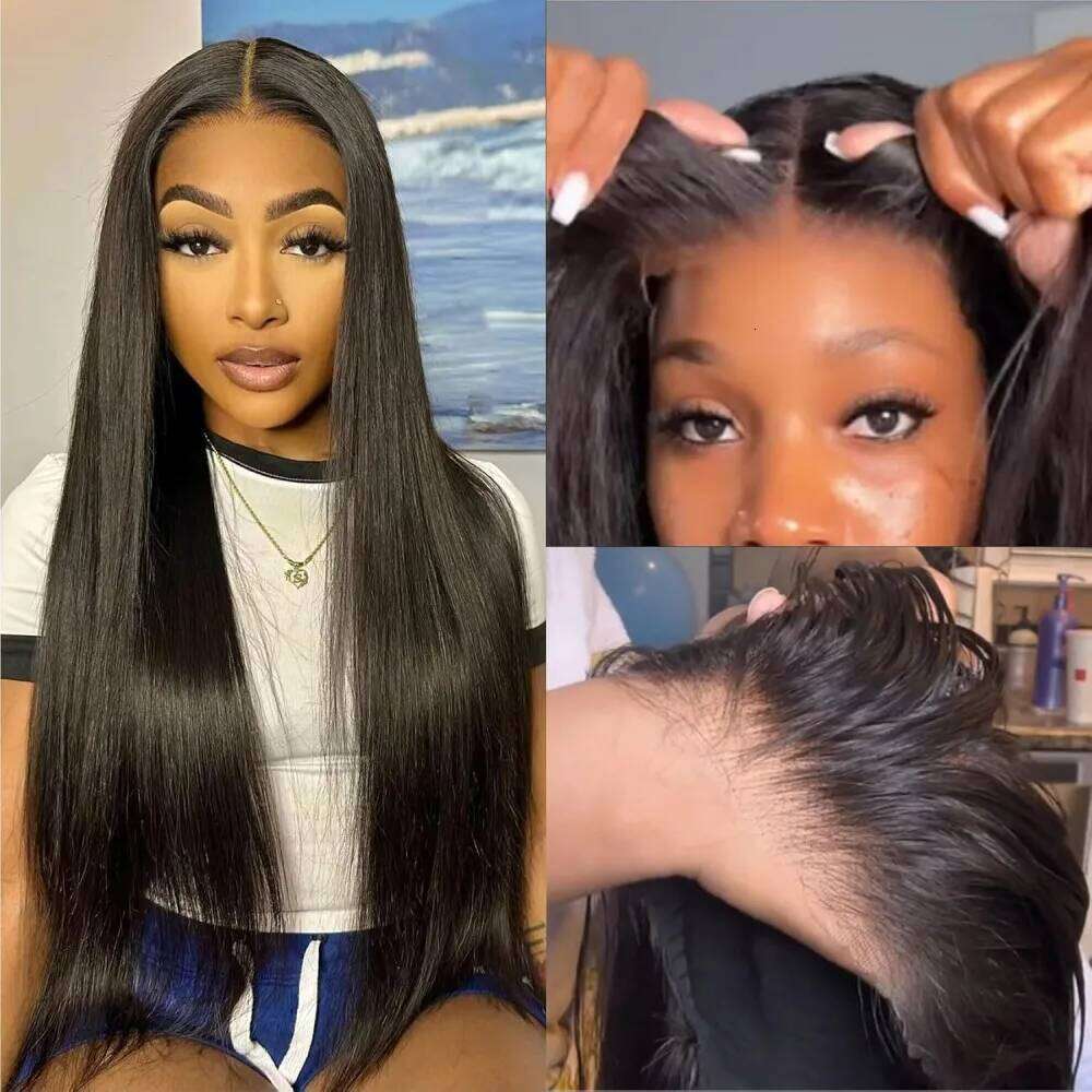 Wear and Go Glueless Pre Plucked 220% Density 5x5 Closure Wig Straight 13x4 Lace Wigs Human Hair Match All Skin Tones