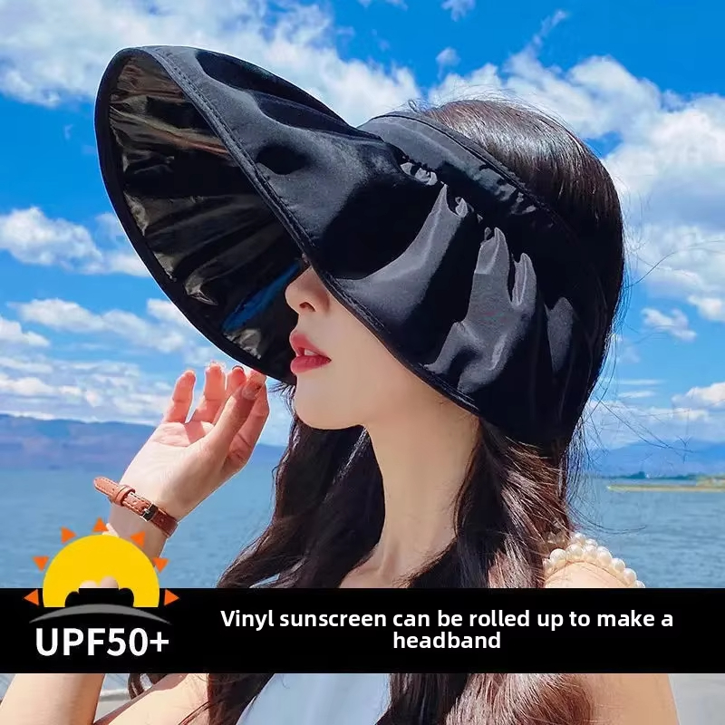 UV Protection Hat Large Brim Sun Protection Outdoor Sports Sun Hat Sun Protection Shell Hat Cover Face Big Brim Vinyl Shell-like Bonnet Air Top Portab