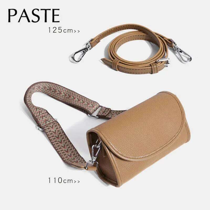 Retro Wide 2 Straps Crossbody Bags Women Designer Cow Leather Lady Shoulder Messenger Small Flap Square Bag