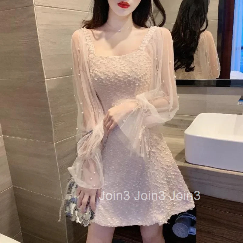 Female Dress Midi Sensual Sexy Spring Autumn Womens Long Sleeve Dresses Korean Style On Promotion X Outfits Hot Harajuku Xxl G