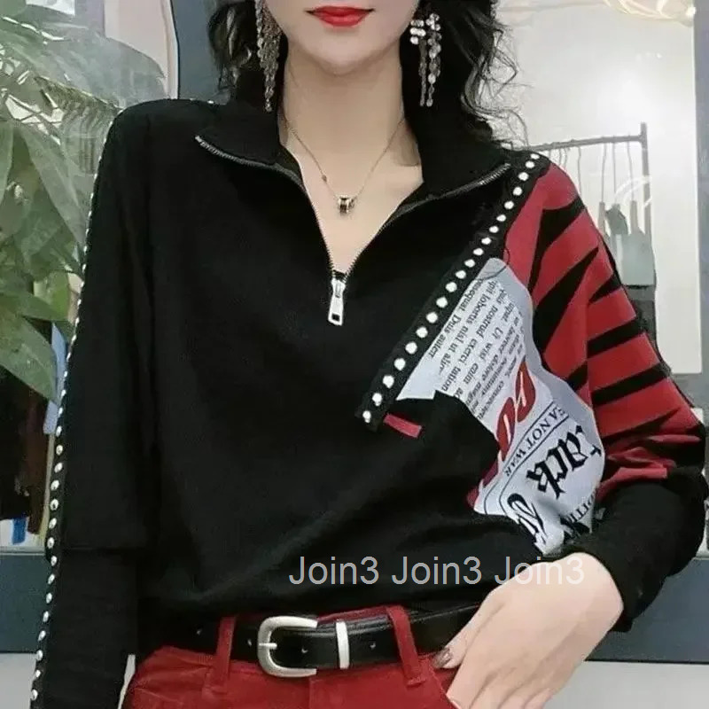 Womens Sweatshirts Spring and Autumn New In Pullovers Text Letter Printing Female Top Cheap Aesthetic 2025 Trend Korean Fashion