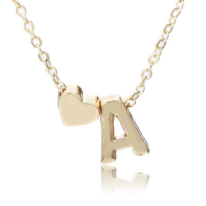 Fashion Tiny Heart Dainty Initial Necklace With Letter Name Choker Necklace For Women Pendant Jewelry Accessories Gift W250618