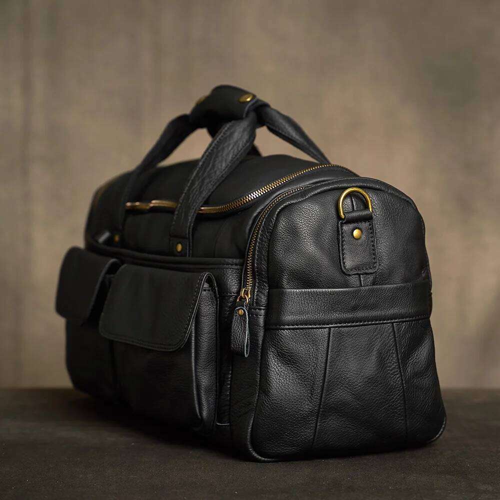 Retro Men's Leather Tote Casual Large Capacity Lage Outdoor Travel Fashion One Shoulder Crossbody Bag