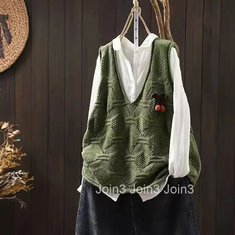 Cardigan for Women Solid Casual Knitted Sweater Woman Sleeveless Vest Chic 2025 Trending Fashion Vintage Korean Streetwear Trend