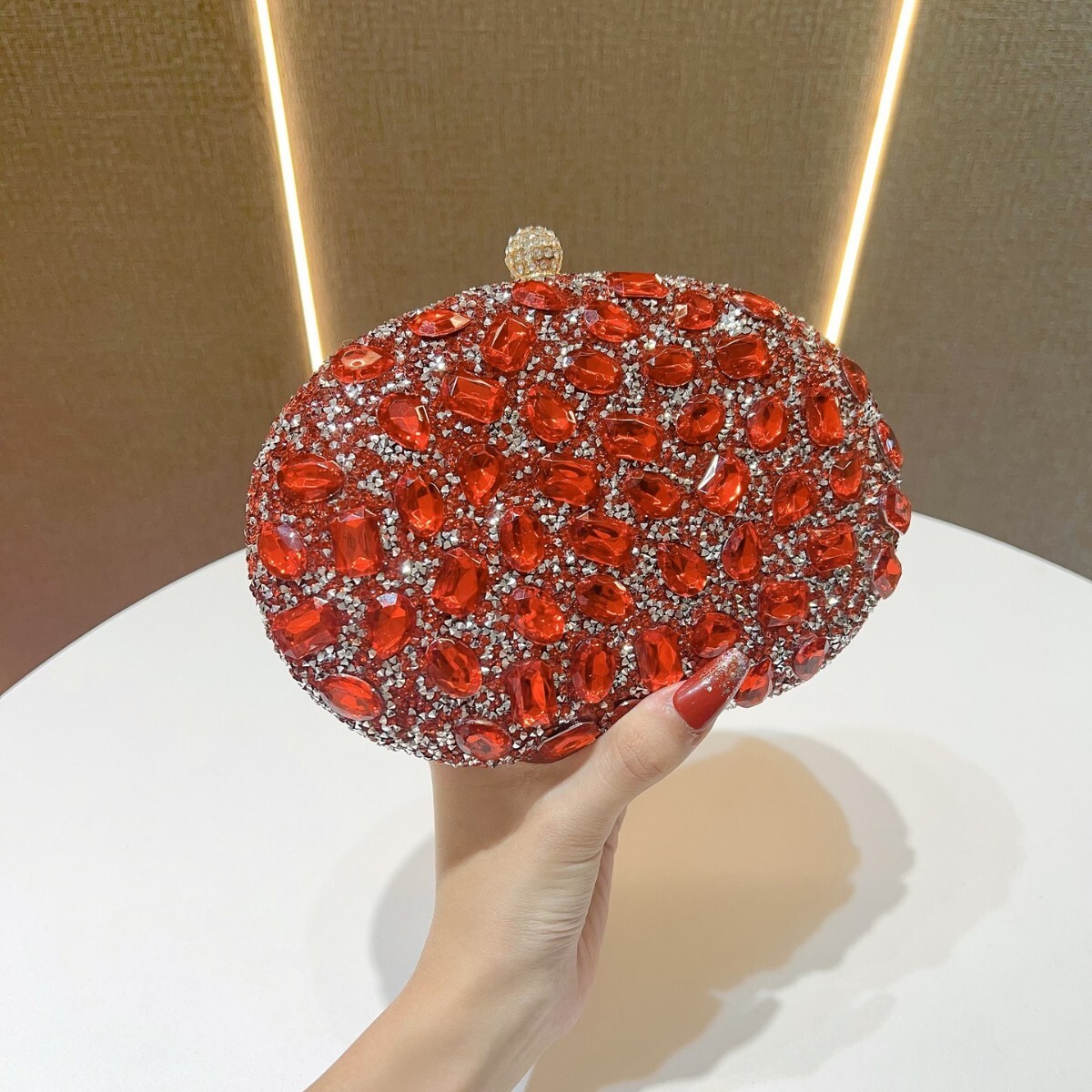 Free Shipping Designer's New Diamond Inlaid Evening Bag, Fashionable Banquet Women's Wallet, Luxury Bag, Handbag, Dress, Small Bag, All Diam