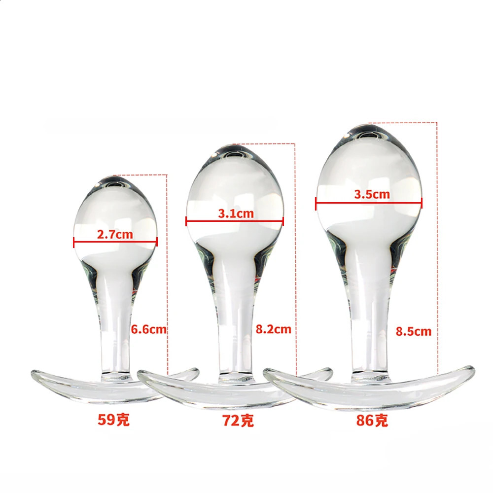 3pcs Small Anal Plug Smooth Glass Butt Plug Beginner Women Sex Toys Pink Glass Anal Plug Anchor Base Choose Prostate Massage 250617