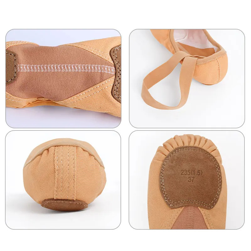 Girls Women Ballet Shoes Stretch Fabric Dance Shoe Single Shoelace Dancing Slippers Ballet Flats Elastic Soft Sole Dance Shoes 250613