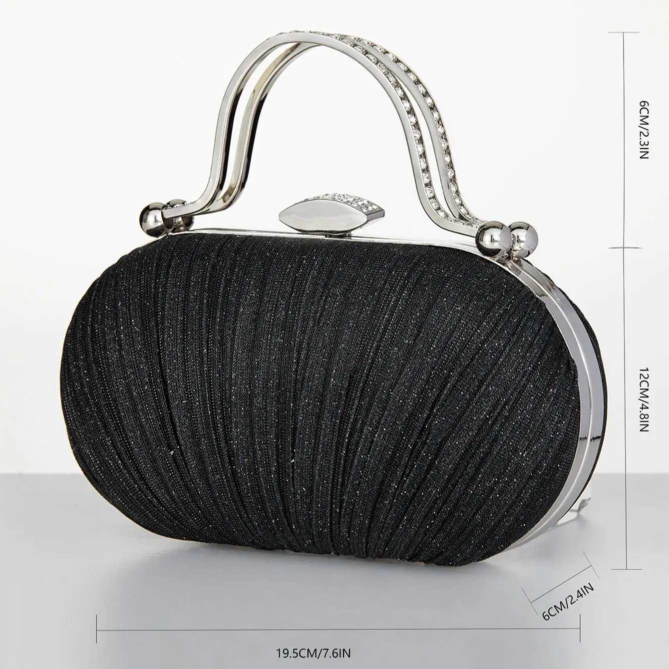 Womens Evening Clutch Bag Rhinestones Decorated Box Shaped Dinner Bags Chain Crossbody Handbag For Party Prom Banquet Wedding Z250618