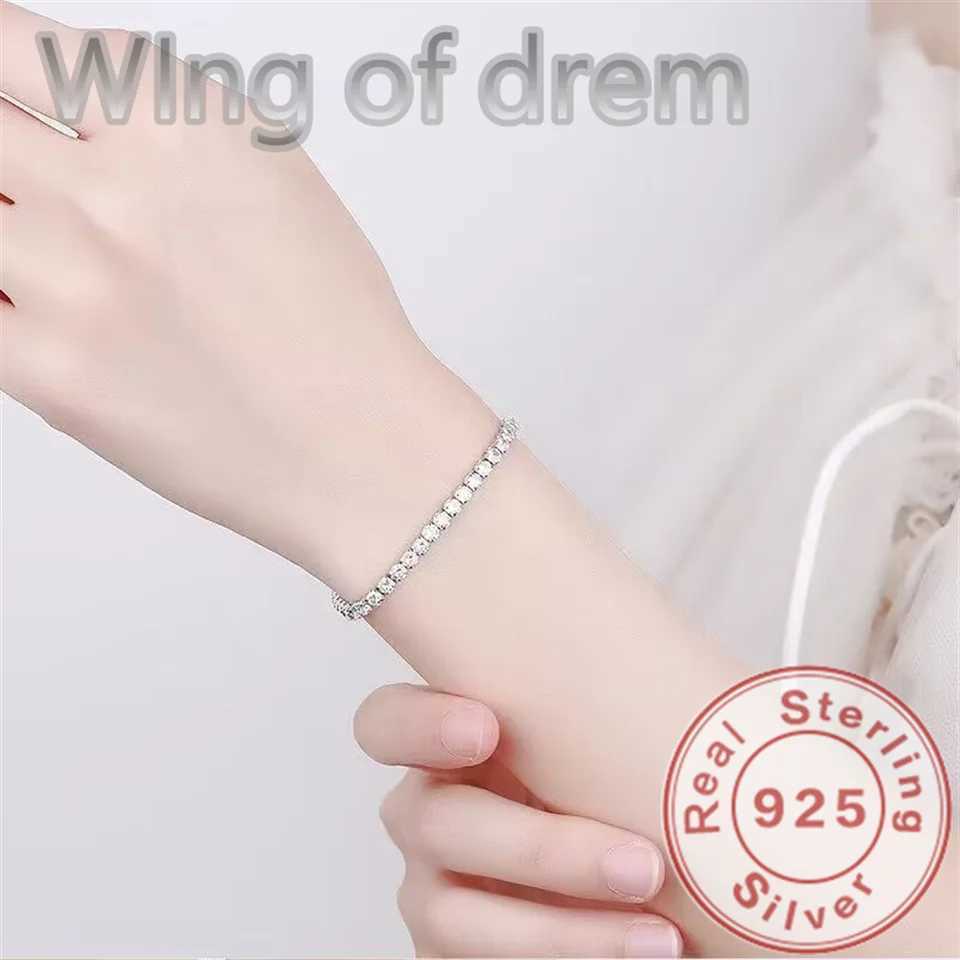 Dazzling 925 Sterling Silver Tennis Bracelet Rose Gold Shining Cubic Zirconia Bracelet Wedding Jewelry Gift W250618