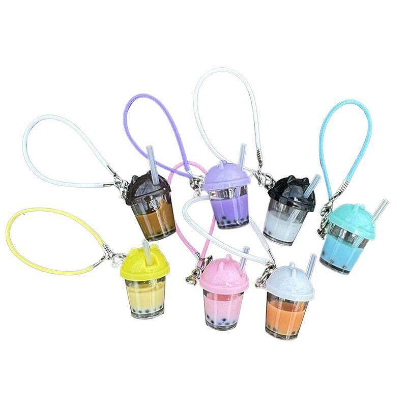 Labubu Bag Piece Dollhouse Mini Pearl Milk Tea Cup Model Pendant DIY Keychain Learning Scene Accessories Miniature Decoration