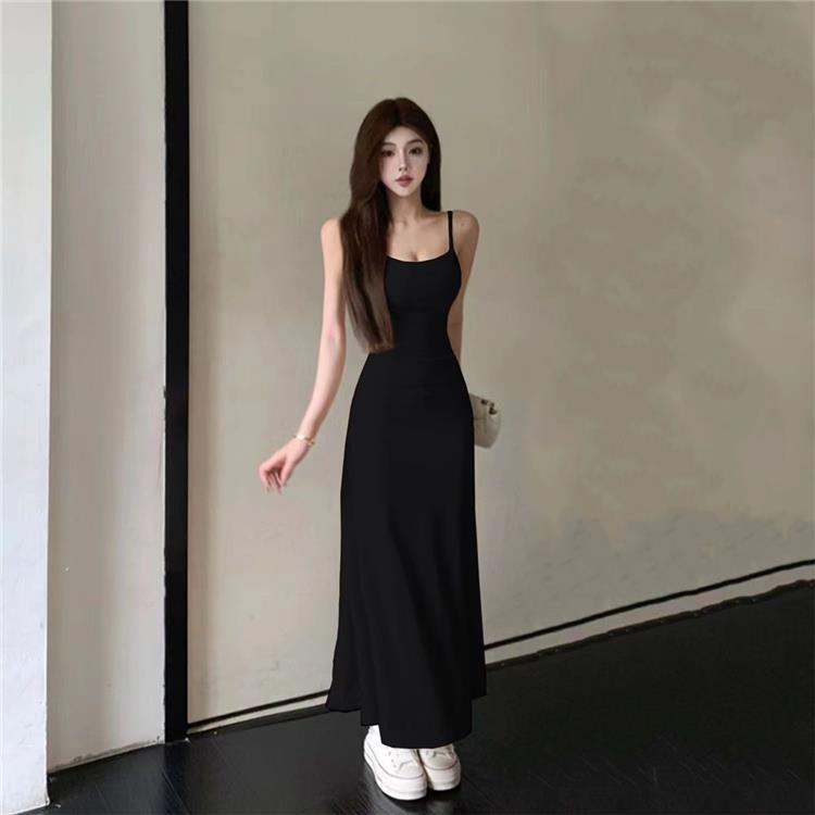LV288 Summer women's slim one-shoulder inner wear long skirt