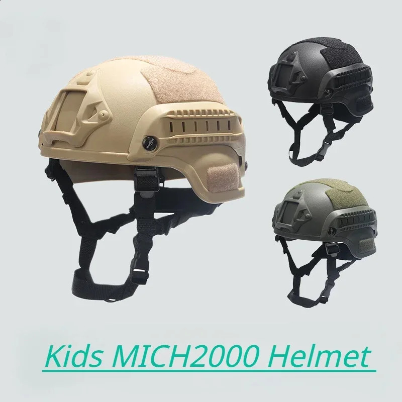 Kids MICH2000 Helmet Childrens CS War Game Lightweight Protective Helmets Outdoor Sports Combat Safety Tactical Gear 250611