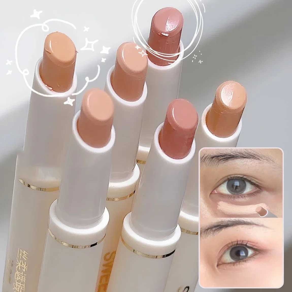 Silk Soft Concealer Pen with Brush Moisturizing Full Coverage Acne Dark Circles Contour Cream Lip Concealer Cover Stick Makeup XJ250618