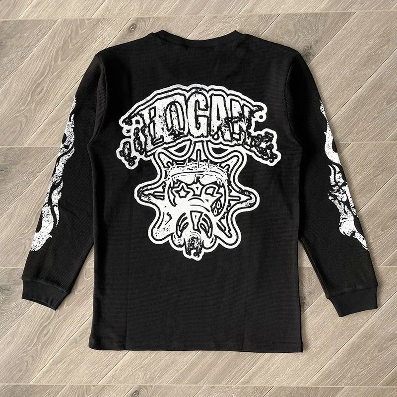 Glo Gang Eroded Glo Thermal Tee Cartoon long sleeve cotton T-shirt European and American fashion 250617