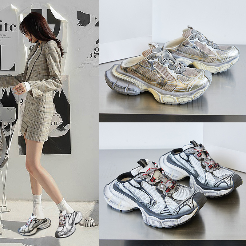 2025 New Nine Generation Summer Half Dad 3XL Dirty Women Vintage Shoes Sports Closed-Toe Slippers ddmythur