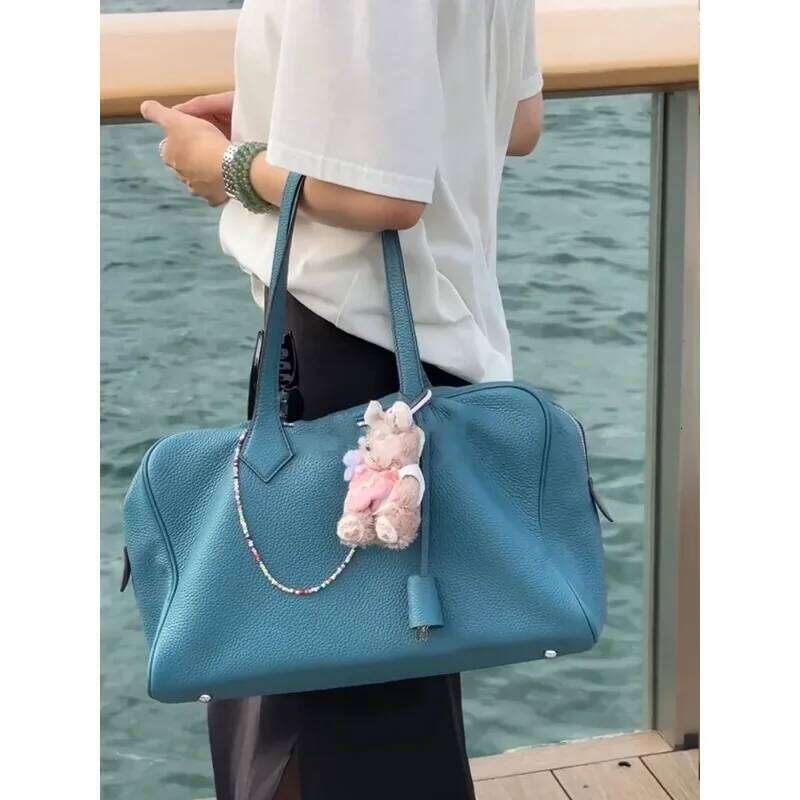Leather Large Capaci Tote Women's 2025 New Bowling Commute Single Shoulder Boston Bag Casual Youth Leisure Handbag