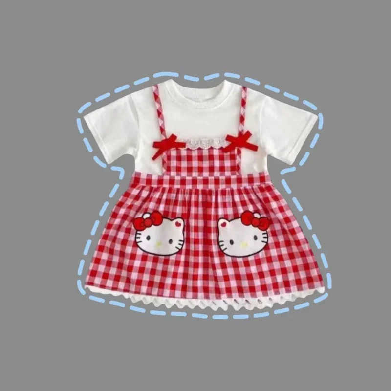 Sanrio Sanrio Summer Girls Dress Cotton Cartoon Unicorn Kuromi Party Princess Dresses For 3-8 Years Girls Daily Leisure DressXJ250618
