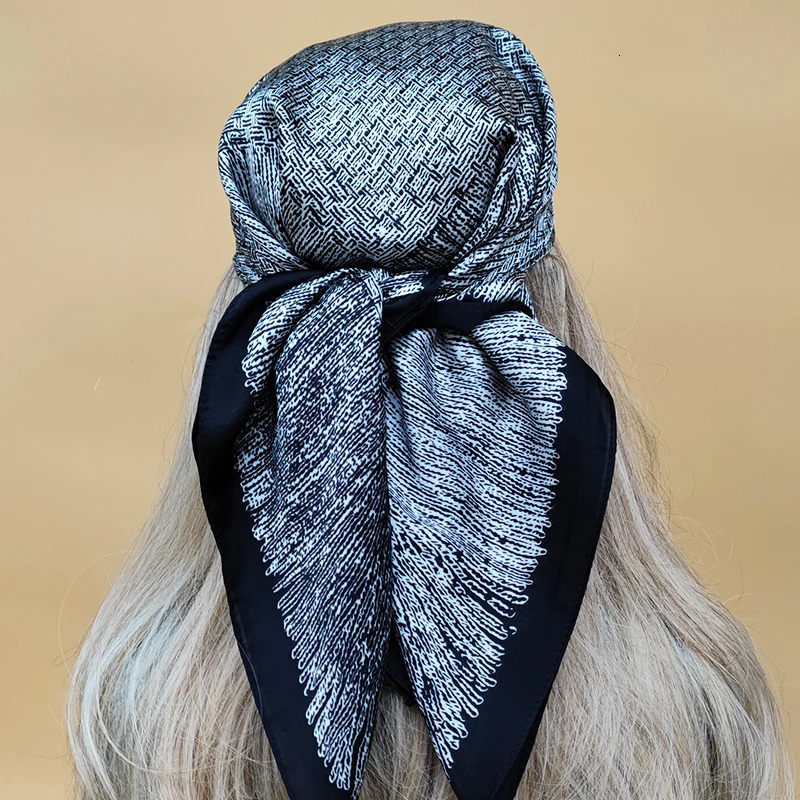The Four Seasons Beach Kerchief Style Sunscreen Silk Hijab Women n Headscarf 70X70CM Square Scarves 250617