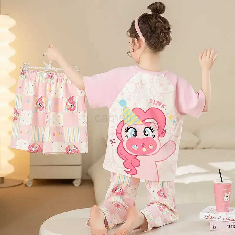 Sanrio Hangyodon Kawaii Anime Sanrio Ins Fashion Baby My Melody Clothes Pajamas Summer Cotton Cute Short-sleeved Shirt Pants Gifts XJ250618XJ250618