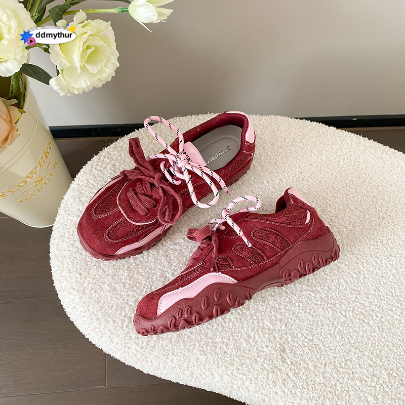 Star Style Color-Block German Training for Women 2024 Winter New Thick-Soled Sports Large Size Agan Shoes 41-43 ddmythur
