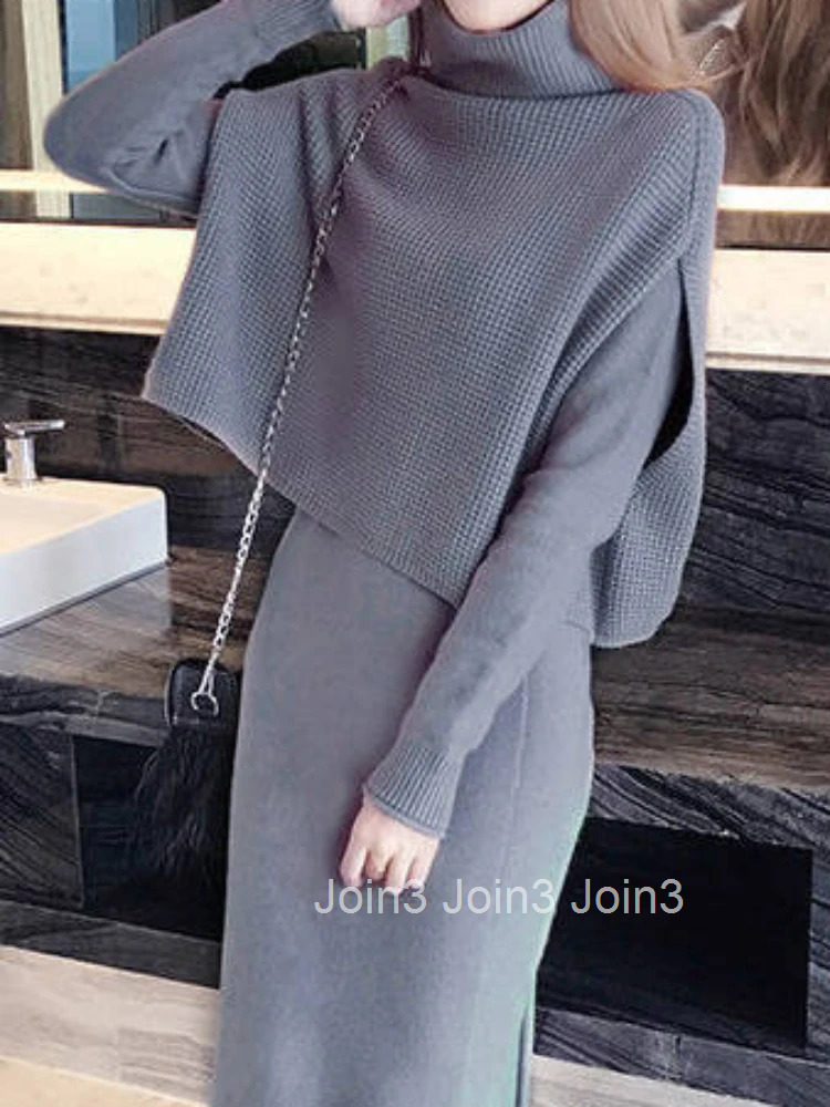 Grey Turtleneck Robe Clothing Crochet Long Purple Solid Female Dress Maxi Womens Dresses Black Evening Knit Sweat-shirt Trend E