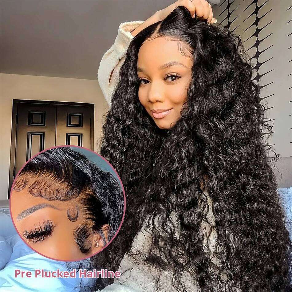 5x5 Frontal Curly Glueless Wigs Human Hair Ready to Wear Brazilian 30 32 Inch 4x4 Hd Lace Front Deep Wave Wig for Women