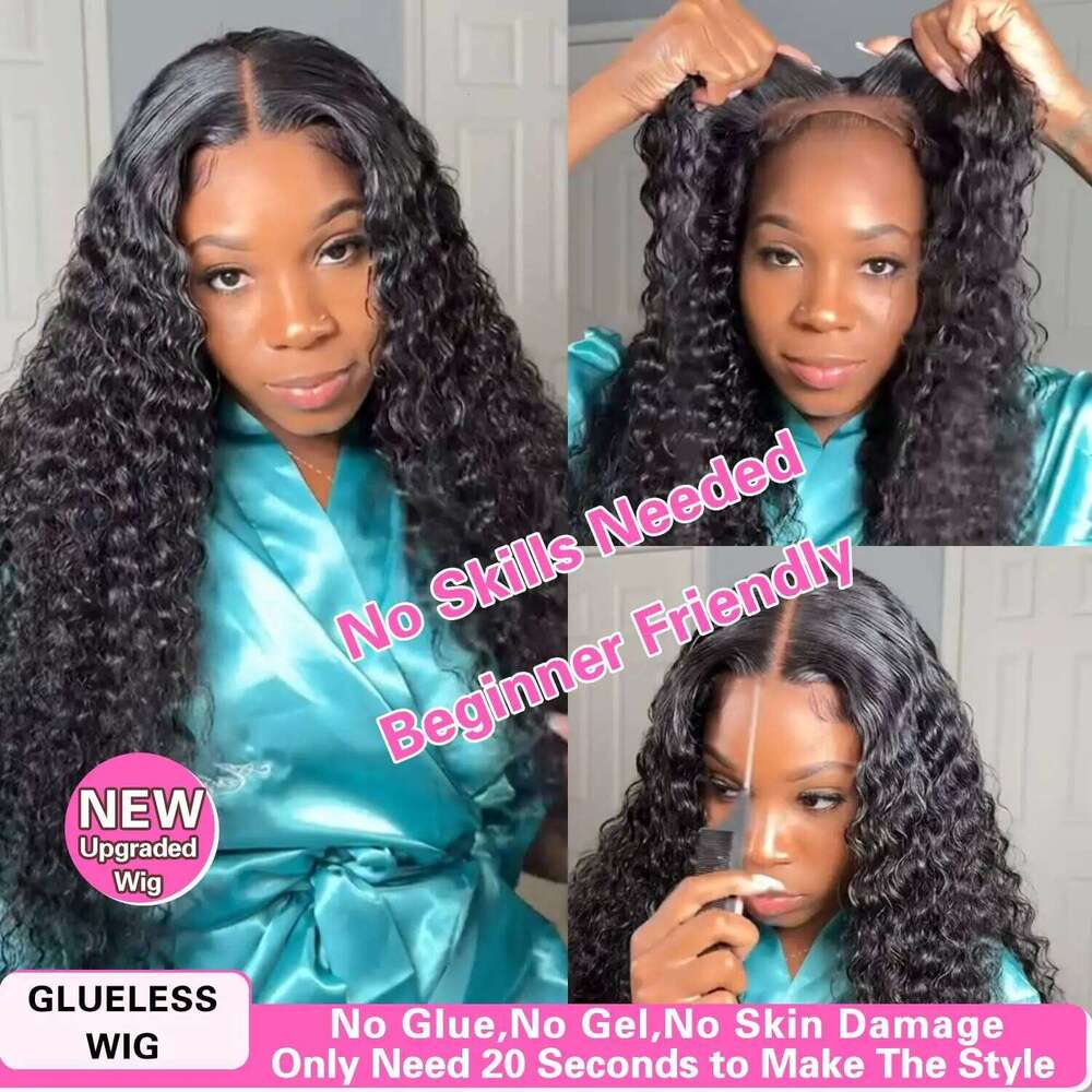 200% Wear Go 6x4 5x5 4X4 Glueless Wigs Human Hair Pre Cut Closure Brazilian Deep Wave 13x4 13x6 Lace Frontal Wig
