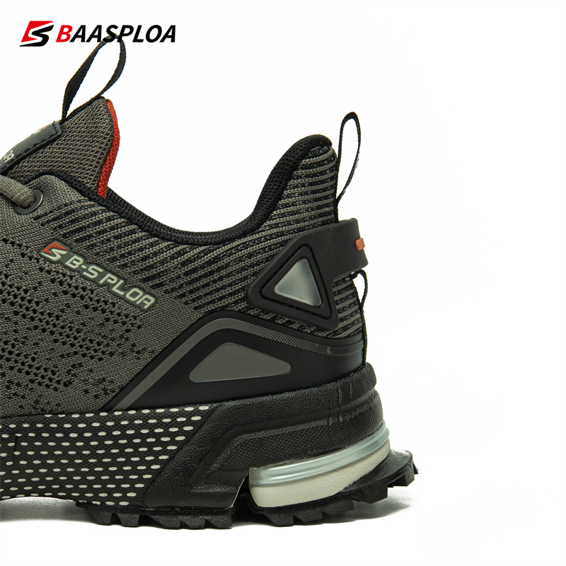 Baasploa Men's Running Shoes Knitted Mesh Breathable Training Shoe Lightweight Sneakers Non-Slip Tennis Walking Sport Shoe