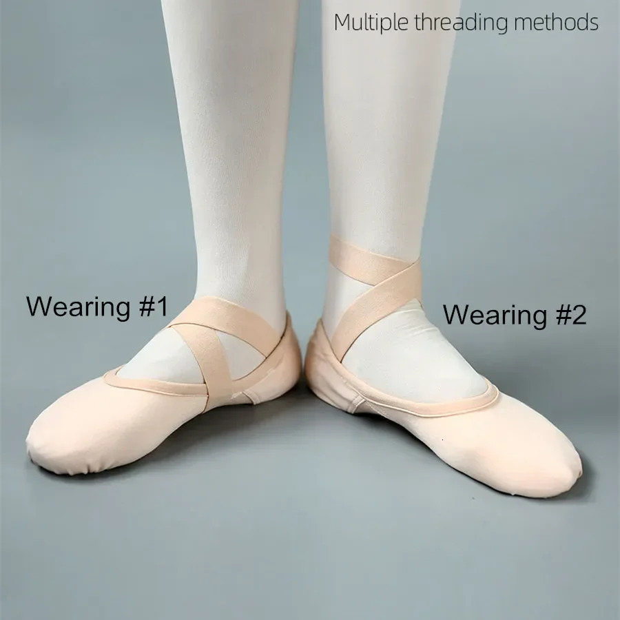 Girl Womens Professional Full Elastic Cloth Multiple Wearing Way Exercise Dancing Shoe Adult Cat Claw Ballet Dance Shoes 250613