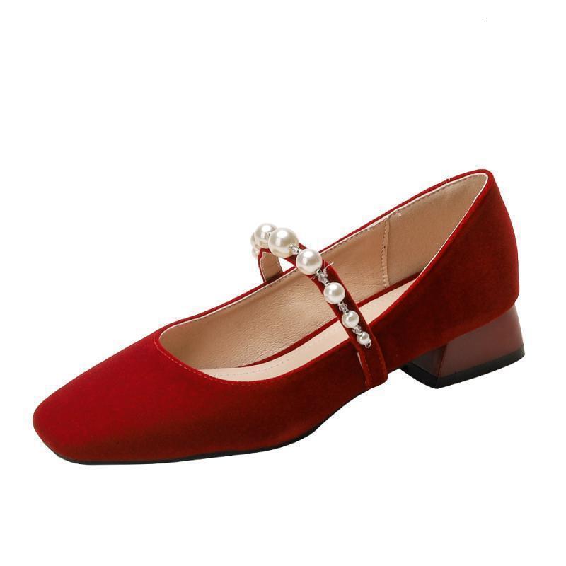 French Style Satin Low Wedding Pearl Strap Mary Jane Single Chunky Heel Square Toe Women's Bridesmaid Bride Shoes ddmythur