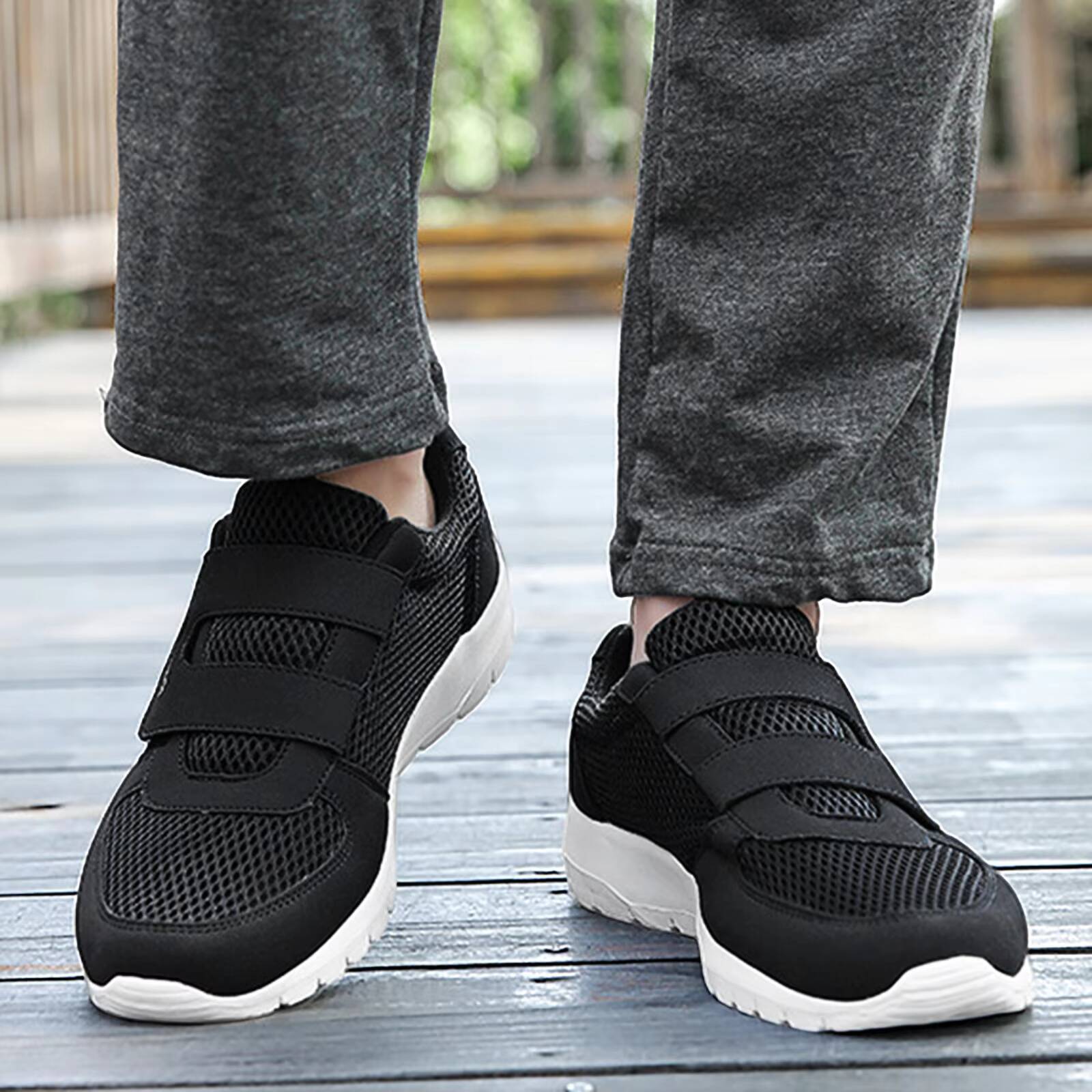 Men Casual Shoes S Hook Loop Sneaker Solid Color Fly Woven Breathable Running Soft Sole Air Mesh Flat Bottom Shoes For Men Sapatos Ddmysaturn