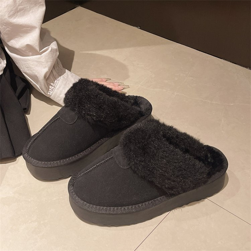 new free shipping designer slippers for woman Indoor outdoor sliders keep warm Thick woolen vintage casual Plush sandals black brown