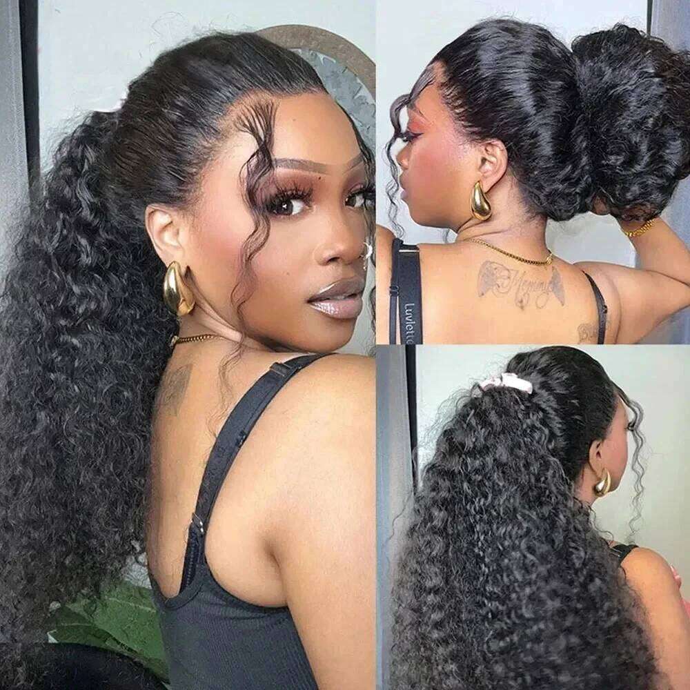 250 Density Invisible HD Full Precut 360 Lace Frontal Deep Curly Hidden Strap Glueless Human Hair Wig