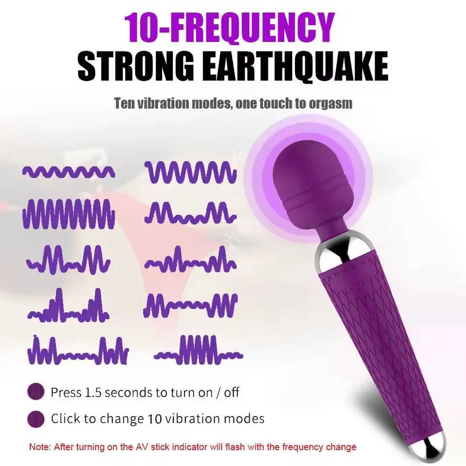 Powerful Thrusting Vibrator for Women AV Magic Wand G-Spot Vaginal Massager Clitoris Stimulator Dildo Masturbator Adult Sex Toys XJ250618
