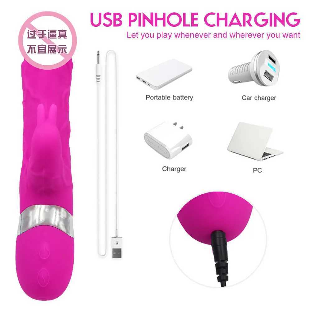 Rabbit Dildo Female Vibrator Rechargeable Stimulator Clitoris Nipple Massager G Spot Vibrator Sex Toys for Women Adult Supplies XJ250618