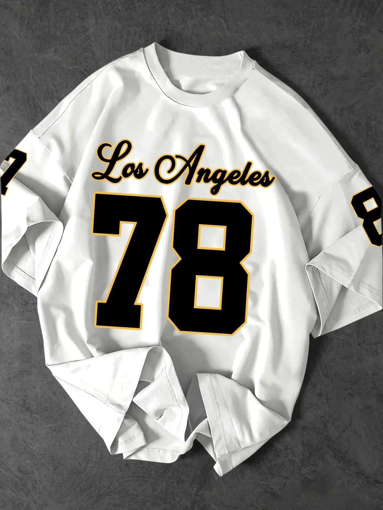 The 2025 summer mens Tshirt No 78 Los Angeles printed sports jersey retro and casual 250616