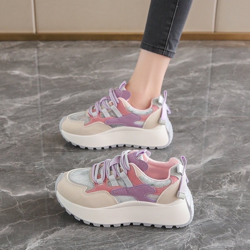 Spring Summer New Hollow Dad Extra Large Size Women's Student Mesh Breathable Korean Style Versatile Sports Shoes Running ddmythur
