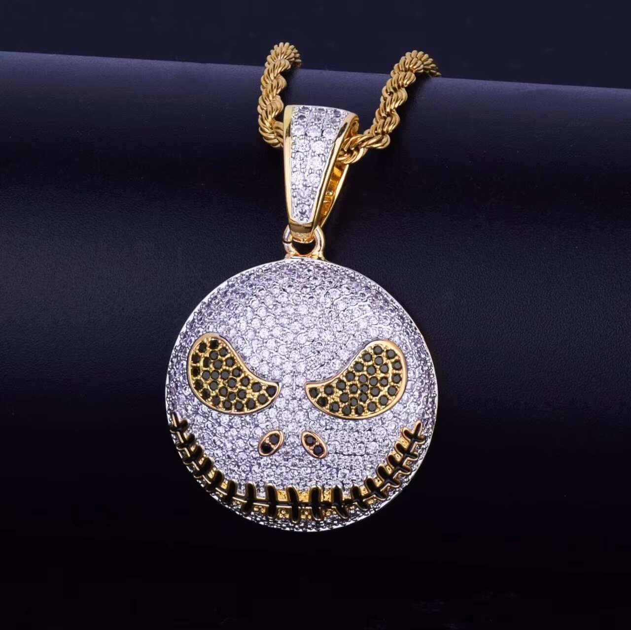 New Arrivals 18K Gold .925 Silver Hip Hop Jewelry Jack Skellington Moissanite Pendant Necklace High Quality Pendants Charms