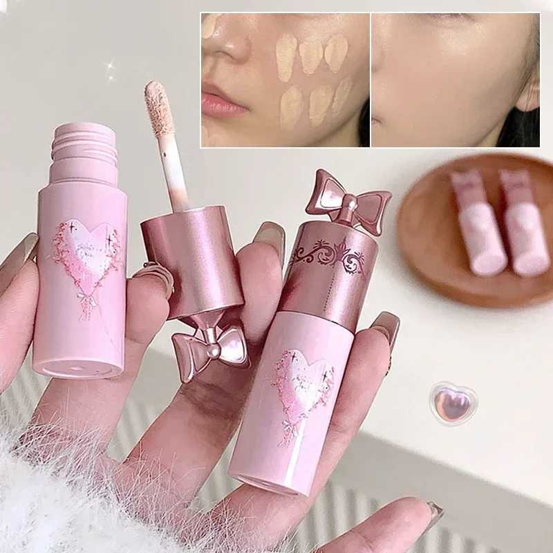 Pink Brightening Liquid Concealer Waterproof Oil Control Moisturizing Concealer Coverage Pores Dark Circles Foundation Cream XJ250618
