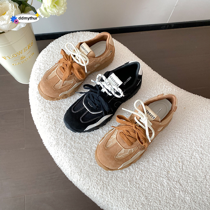 Star Style Color-Block German Training for Women 2024 Winter New Thick-Soled Sports Large Size Agan Shoes 41-43 ddmythur