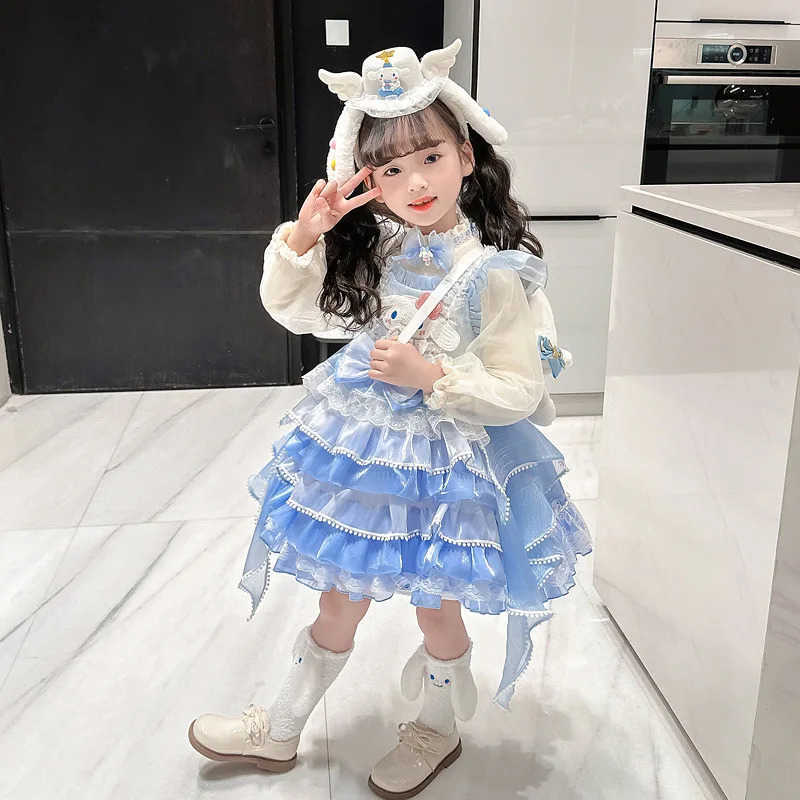 Sanrio Sanrio Kuromi Anime Dress Four Seasons Western Style Cartoon Puffy Skirt Little Girl Sling Princess Skirt Lolita Popular NewXJ250618