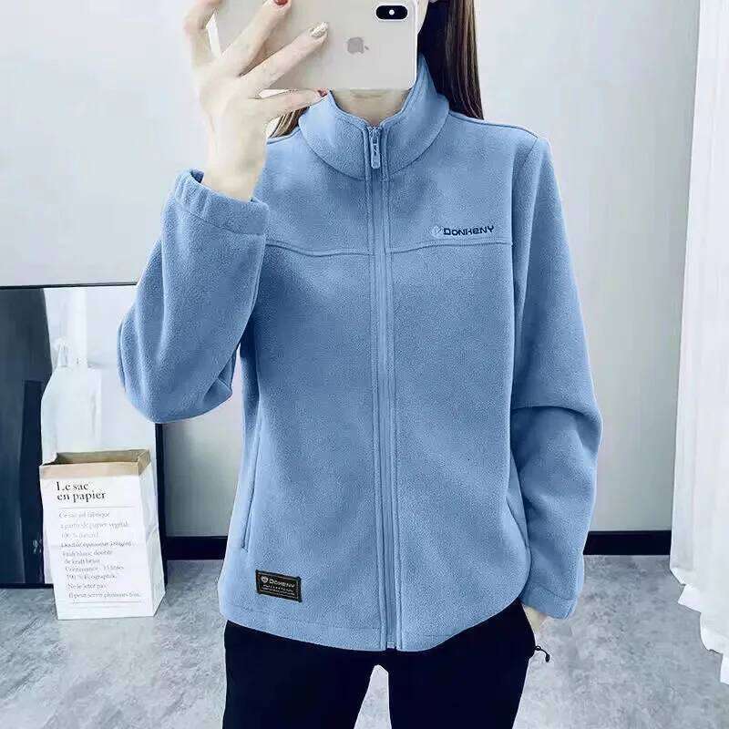 Women's Fleece Jacket Autumn Winter 2025, New Warm Coat, Plus Size Quilted Outerwear, Sports Collar Jackets, Cold Weather Jackets for Women