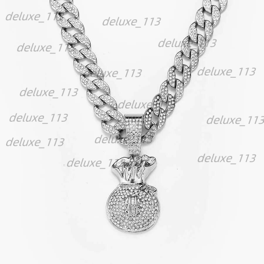 Small And New Pendant Street Hip Hop Full Dia Personalized USD Symbol Money Bag Cuban Chain Jewelry