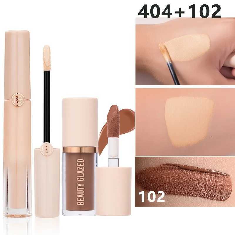 2Pcs Travel Face Makeup Set Liquid Concealer+Liquid Contour Matte Finish Full Coverage Long-lasting Waterproof XJ250618