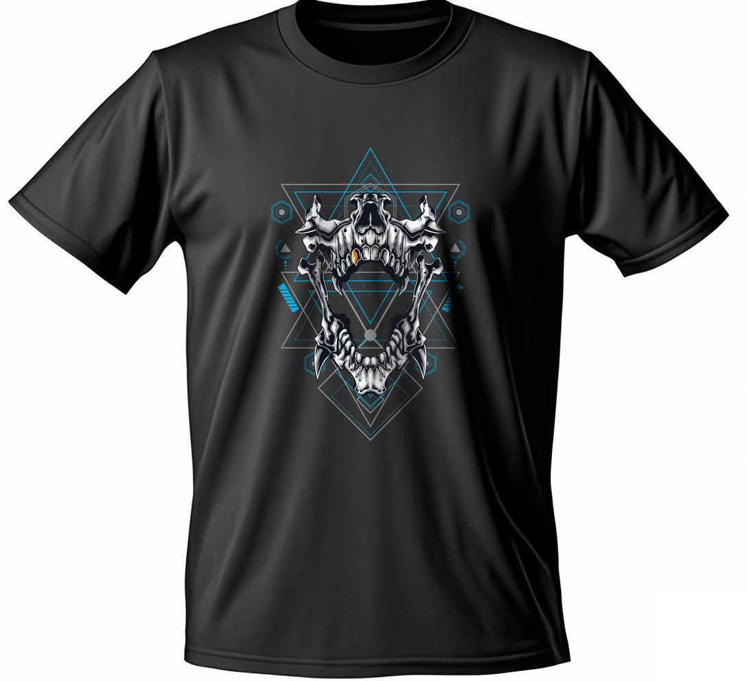 Short sleeve Graphics T Shirts Men Cotton black Scissors S-3XL Round collar White