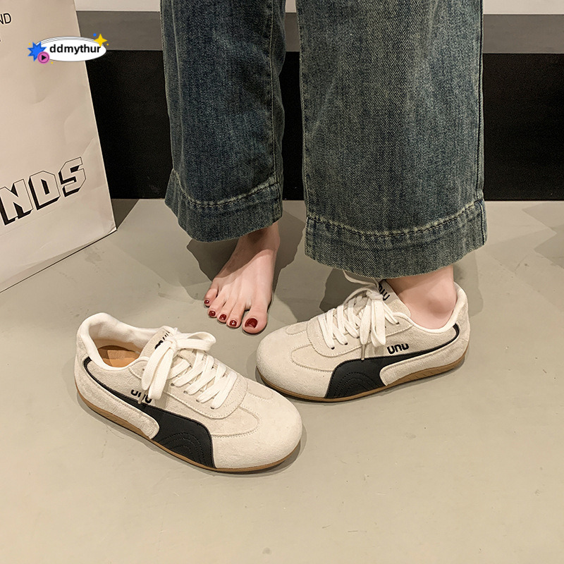 Sports Height Increasing Thick Sole Women's Agan 2025 Internet Celebrity German Training Flat Spring Casual White Shoes New Model ddmythur