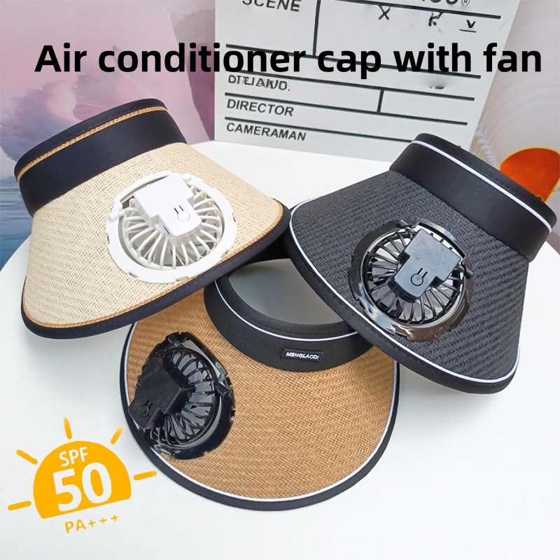 Brim Sun Hat With Solar Fan Outdoor Wide Brim Solar Fan Swim Hat Outdoor Fishing Hat Solar USB Charging Desktop Visor Upf50 Wide Sun Brim Hat for Trav