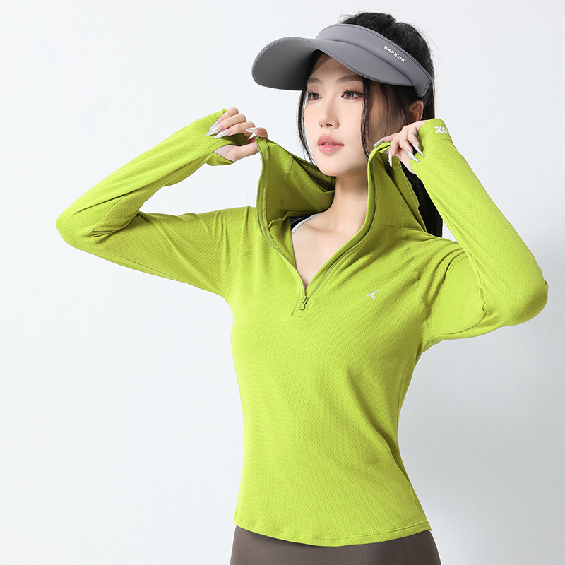 Moisture Wicking Womens Sports Pullover with Zipper - Long Sleeve Active Wear Hoodie